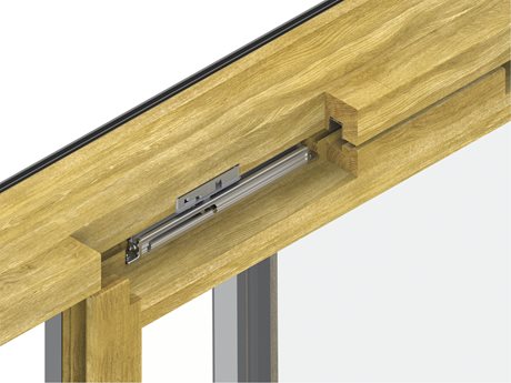 Амортизатор комфортної фіксації крайнього положення стулки